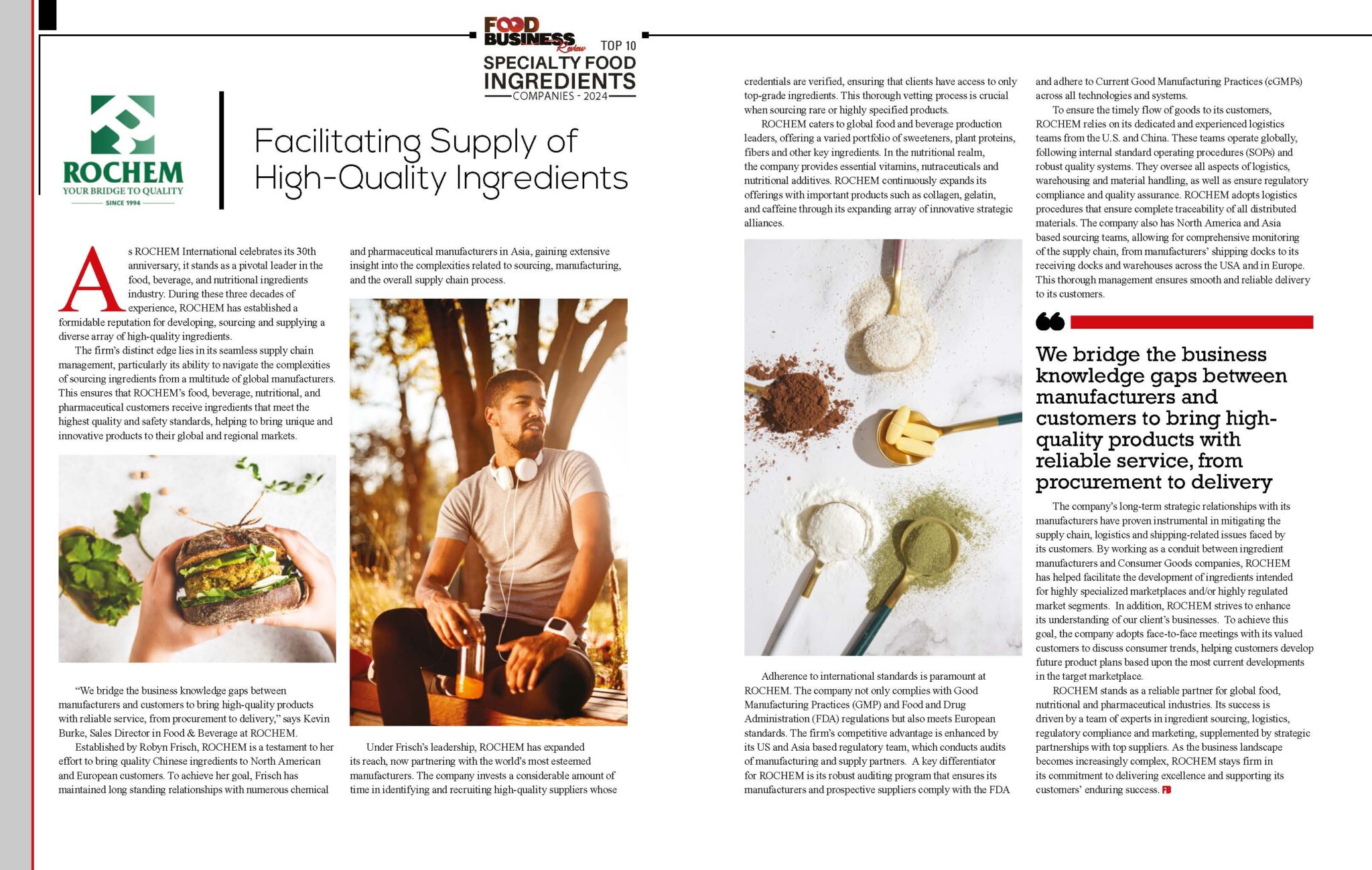 Rochem Awarded Top Specialty Food Ingredient Company 2024 Rochem